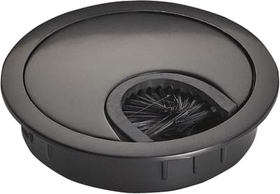 SOTECH Kabeldoorvoer zwart mat Boormaat Ø 60 mm Buitenmaat Ø 68 mm Kabelinvoer van metaal met borstelafdichting