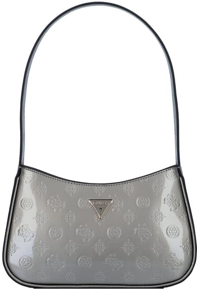 GUESS Schoudertas Arnela Top Zip Shoulder Bag Pewter Logo Zilverkleurig