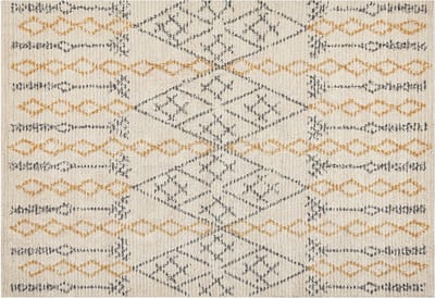 KADAPA - Laagpolig vloerkleed - Beige - 140 x 200 cm - Katoen