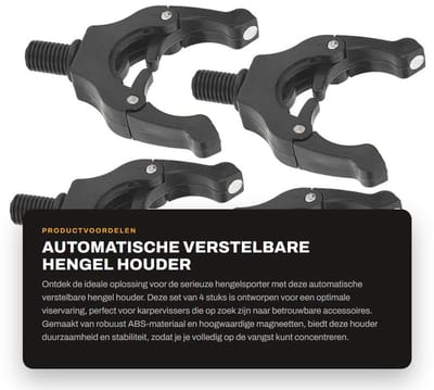 Dailygoods- Hengelstaarthouder Automatisch Verstelbaar - Magnetische Beugel - Compact - Lichtgewicht - Duurzaam - Robuust ABS-Materiaal - Hengelhouder