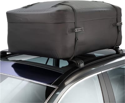 Famanu - Extra grote zachte dakkoffer 400 liter, opvouwbaar, met stevige basis – Zwart