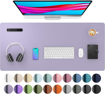 Famanu – bureaulegger en muismat - antislip en waterdicht schrijfoppervlak voor laptop en bureau - 91 x 43 cm - lavendel
