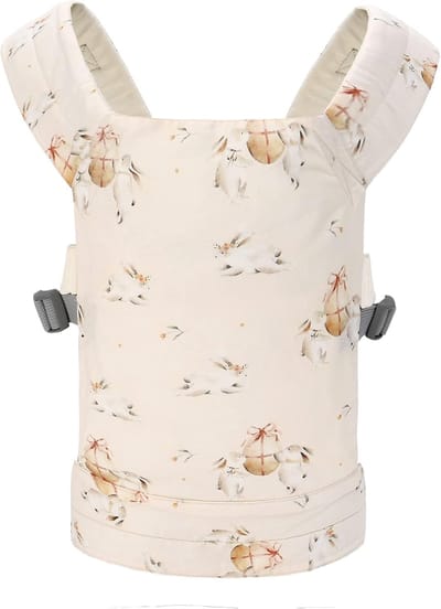 Poppendrager voor kinderen - Knuffeldierdrager - Rollenspellen spelen - Verstelbare bandjes - 30 x 19 cm - Konijntje