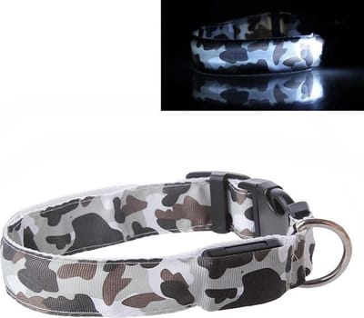 New Age Devi - LED halsband voor hond - Verlichte halsband - Lichtgevende halsband - Maat M - Hondenriem - Camouflage print