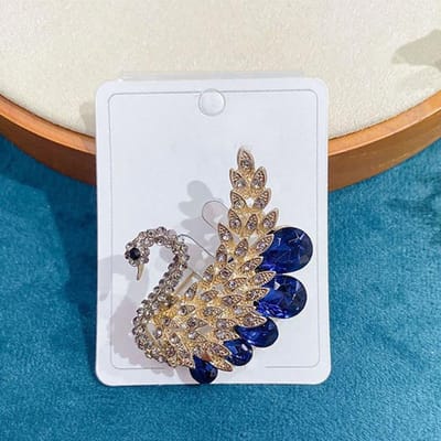 Broche Boucle Anti-Reflet Fixe Vêtements Pull Strass Alliage Corsage Femmes Foulard en Soie Boucle Corsage Rétro blue