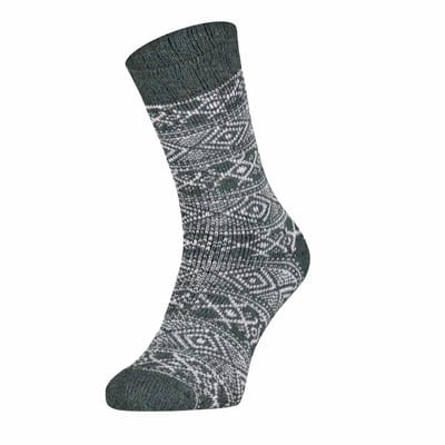 Homesocks bedsokken met wol - Warme huissokken voor de winter - Norwegian winter print - Slaapsokken - 38 - Groen