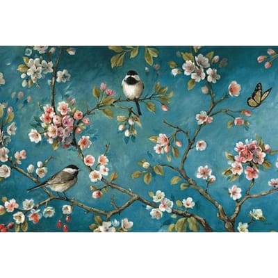 Rubye® Diamond Painting Volwassenen - Diamond Painting Kinderen - Diamond Painting Pakket Volledig - Vogels & Bloemen - 40x30cm