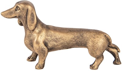 Clayre & Eef Decoratie Beeld Hond 14x4x8 cm Bruin Kunststof