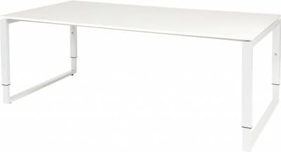 Vergadertafel - Verstelbaar - 200x100 grijs - wit frame