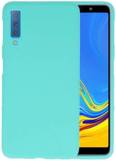 Hoesje Geschikt voor de Samsung Galaxy A7 2018 - Backcover Color Telefoonhoesje - Turquoise