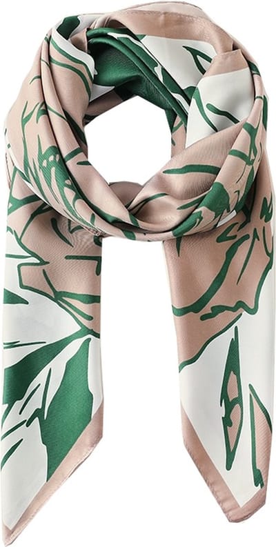 Dames Sjaal - Sjaal Bloemen - 90 x 90cm - Groen