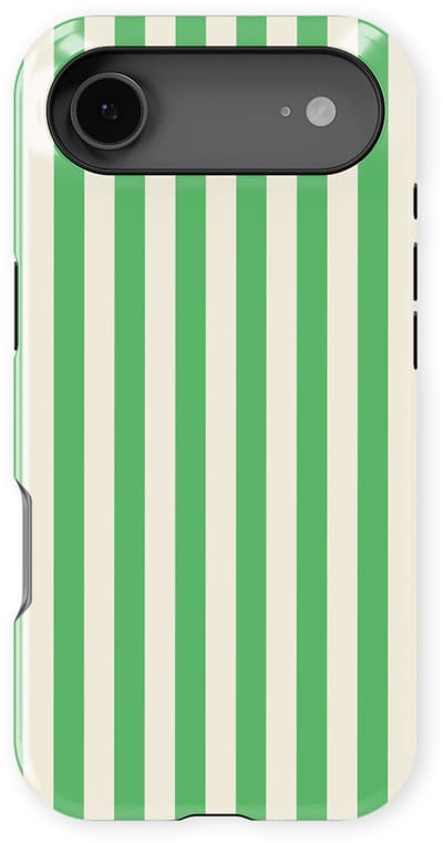 DripCase Gestreept Hoesje geschikt voor iPhone 17 Air | Backcover met Mag | Stripes Motief | Trendy Case geschikt voor iPhone 17 Air met Strepen Pistachio Cream
