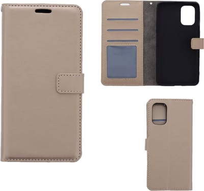 LuxeBass Hoesje geschikt voor OnePlus 8T - Boekhoesje met kaartvakken - Goud gsm hoesje - telefoonhoes - telefoonhoesjes
