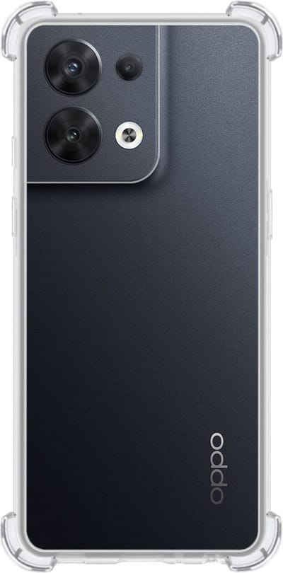 Hoes - Geschikt voor OPPO Reno 8 Pro - Sterk & Shockproof - Siliconen Case - Back Cover - Telefoon Hoesje Shock Proof - Transparant