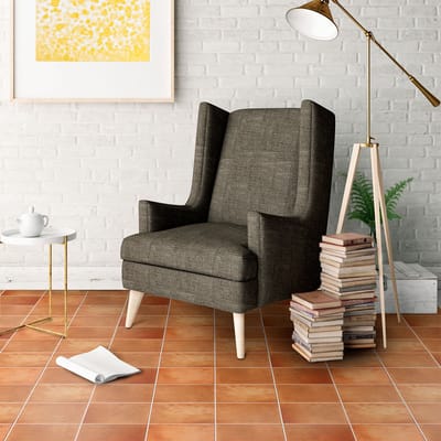 Antislip vloerstickers met beschermlaag - 9 terracotta vloertegelstickers van Saliccia - 30x30cm - 9 stickers 10x10cm