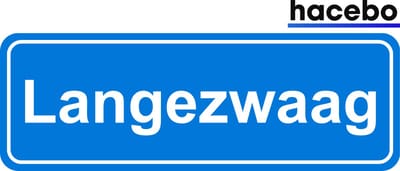Hacebo - Plaatsnaam Sticker - 29x10 CM - Langezwaag sticker - Verkeersborden sticker - grappige cadeaus - Langezwaag