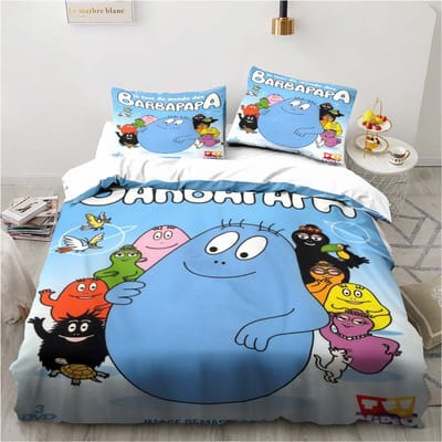 Schattige Cartoon Les Barbapapa Beddengoed Collectie Zachte Dekbedovertrek Volwassenen Kinderen Slaapkamer Enkel Dubbel King Size Bed Dekbedovertrek Kussensloop AU Single 140x210cm