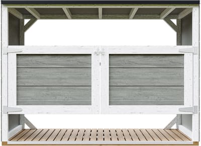 Timbela M982A-TUNDRA GREY - LP SmartSide Kliko ombouw - 3x240L - met deuren - container ombouw hout