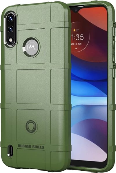 Coverup Hoesje - Geschikt voor Motorola Moto E7i Power / E7 Power Hoesje - Coverup Rugged Shield TPU Back Cover - Groen