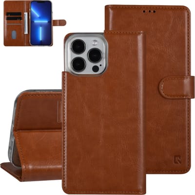 UNIQ Accessory Apple iPhone 13 Pro Max Pu Leer Boekhoesje - Beschermend & Bruin - Telefoonhoesje