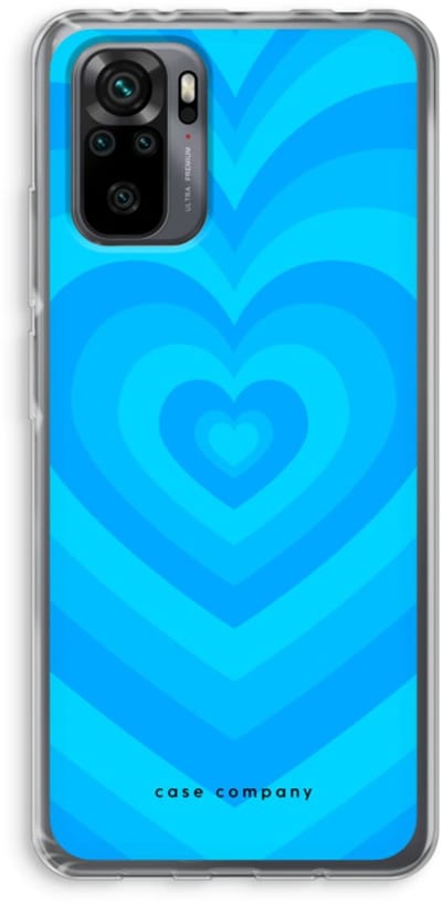 Case Company® - Hoesje geschikt voor Xiaomi Redmi Note 10 Pro hoesje - Hart Blauw - Soft Cover Telefoonhoesje - Bescherming aan alle Kanten en Schermrand