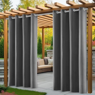 Dailygoods- Outdoorgordijnen weerbestendig - Set van 2 - Buitengordijnen waterdicht - UV-bestendig - Winddicht - Privacybescherming 132 x - Buitengordijn