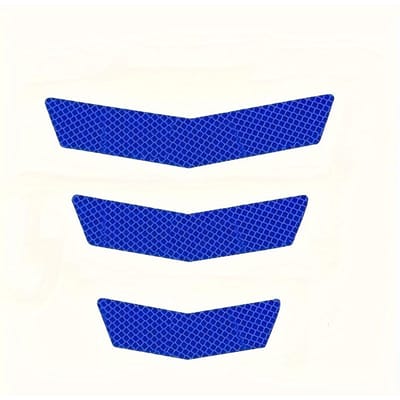 3 stuks Nachtelijke Reflecterende Stickers Auto Carrosserie Stickers, Motorfiets Stickers, Helm Stickers, Elektrisch Voertuig Reflecterende Strips, Waarschuwings Auto Stickers blauw