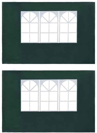 Partytent Zijwanden - Tent Wanden - Buiten Feesten - Met Decoratieve Ramen - 300x195 cm - Groen