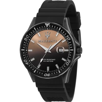 Maserati Sfida Zwart Siliconen/Rubberen Heren Quartz Horloge R8851140001 zwart