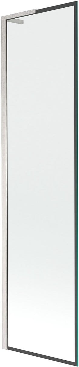 Mexen Next L badwand 1-deurs 50 x 150 , zwart frame, geborsteld nikkel - 895-050-000-03-70-97