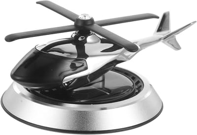 Auto Luchtverfrisser - Helicopter Ornament - Auto Interieur - Zonne-energie Aangedreven - 11 x 8 x 5 cm - Zilver
