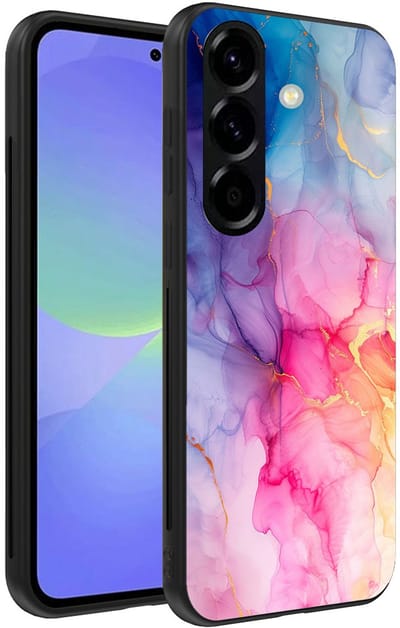 Smartphonica Telefoonhoesje Geschikt voor Samsung Galaxy A36 met marmer opdruk - TPU backcover case marble design - Regenboog geschikt voor Samsung Galaxy A36