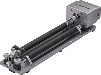 AtomStack R6 Roterende Roller – Verstelbare Parallelrollen – 0–120 mm Diameter – Slimme Herkenning – Compatibel met Hurricane – Voor Cilindrische Gravures