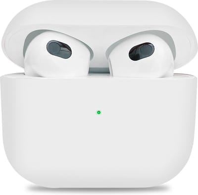 New Age Devi - Flexibel en Zacht Siliconen Hoesje geschikt voor AirPods 3 - Wit