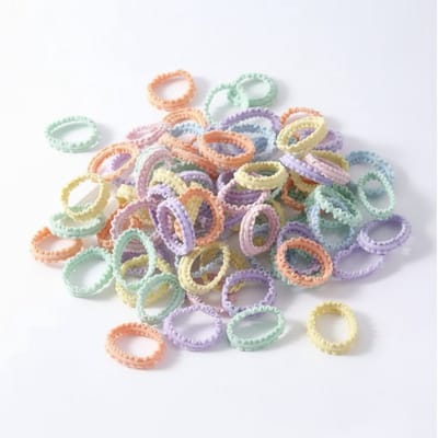 Pastel haar elastiekjes set 50 stuks – zachte gekartelde elastiekjes voor meisjes en dames – multicolor mini haaraccessoires voor dagelijks gebruik