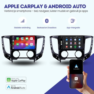 CarPlay autoradio geschikt voor Mitsubishi L200 | 2016 | Android 13 | Draadloos Apple CarPlay & Android Auto | 2GB + 32GB | QuadCore processor | Denago DNG-A185 | 2025 model | Bluetooth & Wifi