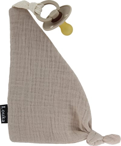 Louka Speendoekje driehoek hydrofiel zand - bruin - speenknuffel - excl. Bibs speen
