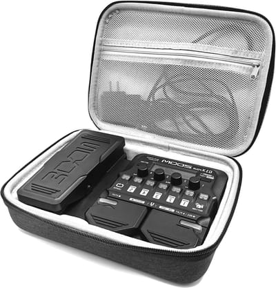 Premium velvet interieur HardCase voor Zoom G1X Four, B1X en A1X - Beschermhoes voor gitaar en bas multi-effectpedalen (Grijs)