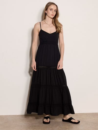 Maxi-jurk met gehaakte details