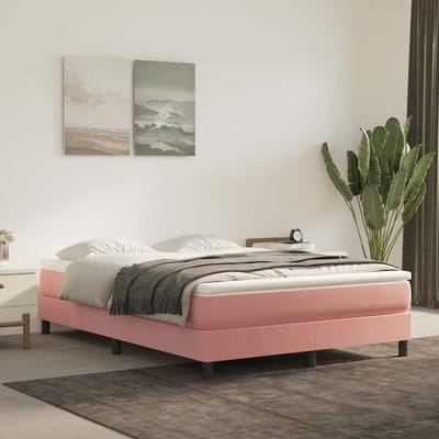 vidaXL - Pocketveringmatras - medium - 140x220x20 - cm - fluweel - roze