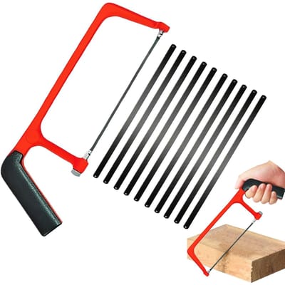 Cosensi- Hacksaw Set - Mini Hacksaw met 10 Verwisselbare Bladen - Professionele Zagen - Duurzaam Materiaal - Compacte Afmetingen 26x9.5x2.2cm - Zaag