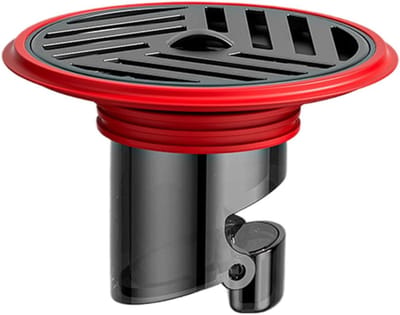 Terugstroombeveiliging Vloerafvoer - Anti-geurplug Afvoer - Rioolgeur Preventie - Roestvrij Staal - 68x68cm - Rood