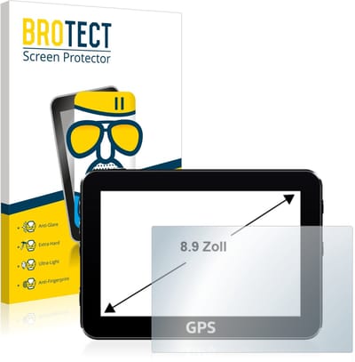 BROTECT - Screenprotector voor Navigatie en GPS met 8.9 inch Schermen [196.8 mm x 110.6 mm, 16:9] - Folie Beschermfolie Beschermglas matte