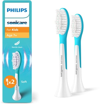 Philips Sonicare For Kids – Opzetborstels voor Elektrische Kindertandenborstel tot 7-11 jaar – Kind - Wit – Verpakking van 2 - HX6042/90