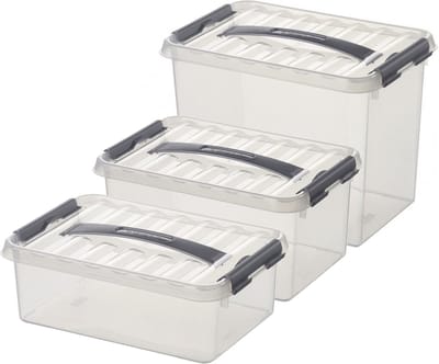 Sunware opbergboxen set 6x stuks in 4-6-9 liter kunststof met deksel