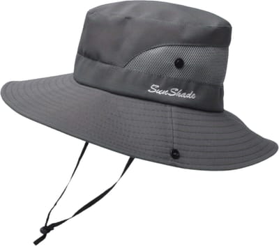 Bovista Zonnehoed - Reishoed - UV Beschermende Hoed - Bucket Hat - Festival - Pet - Hoedje Voor Dames & Heren - Hoofdbescherming - Rood & Grijs