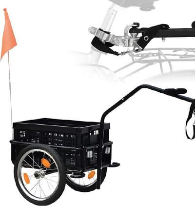 Fietsaanhanger - Laadkar Opbergwagen - Goederen Vervoeren - Opvouwbare Laadbox - 60 kg Capaciteit - Rood
