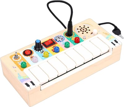 Houten Pianoschakelbord - Educatief Speelgoed - Muziek Leren - Interactieve Geluiden - 20.5 x 6 x 10 cm - Niet gespecificeerd