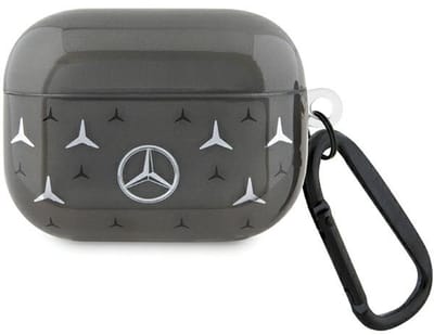 Mercedes Serie - Etui voor AirPods Pro - Zwart - Large Star Pattern - Luxe Design