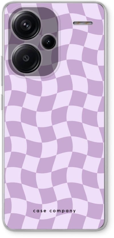 Case Company® - Hoesje geschikt voor Xiaomi Redmi Note 13 Pro plus hoesje - Grid Paars - Soft Cover Telefoonhoesje - Bescherming aan alle Kanten en Schermrand